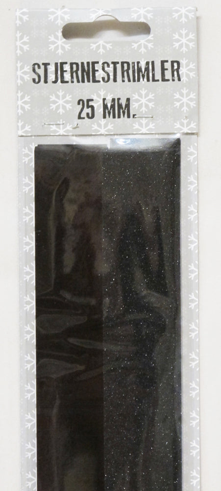 STJERNESTRIMLER GLITTER SORT 25 MM 20 STK