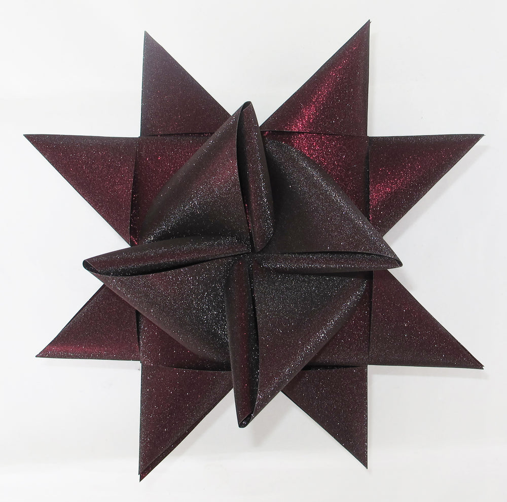 STJERNESTRIMLER GLITTER BORDEAUX 15 MM 24 STK