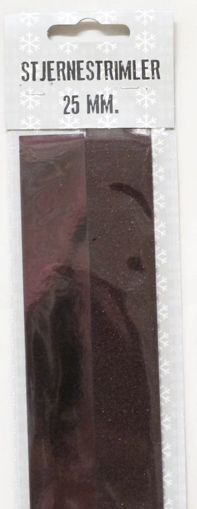 STJERNESTRIMLER GLITTER BORDEAUX 25 MM 20 STK