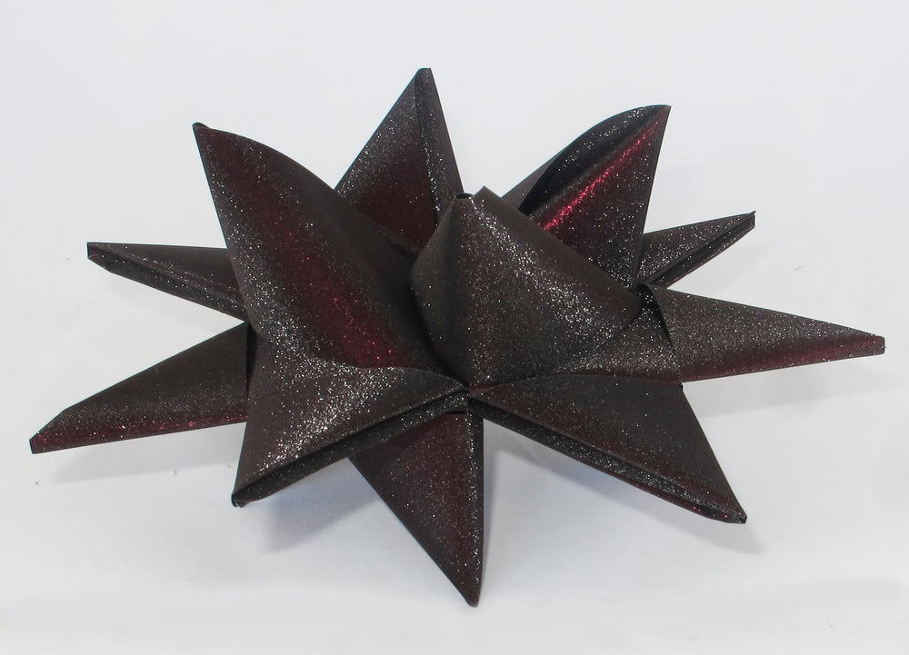 STJERNESTRIMLER GLITTER BORDEAUX  50 MM  12  STK