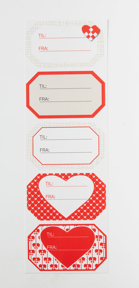 STICKERS TIL/FRA RØD HJERTER/JULEMAND RAMME 2 ARK