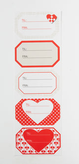 STICKERS TIL/FRA RØD HJERTER/JULEMAND RAMME 2 ARK