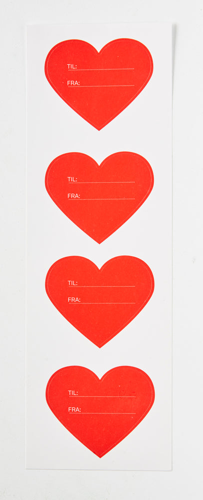 STICKERS TIL/FRA RØDE HJERTER 2 ARK