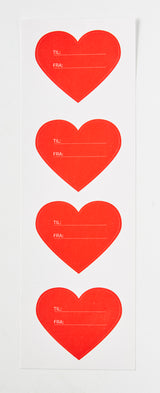 STICKERS TIL/FRA RØDE HJERTER 2 ARK
