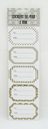STICKERS TIL/FRA GULD RAMME 2 ARK