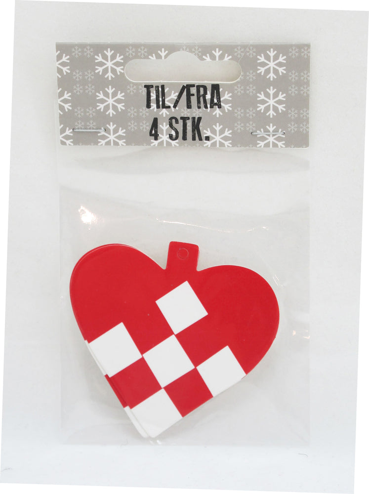 KORT TIL/FRA FLETTEHJERTER 4 STK