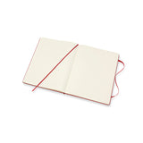 Notesbog Moleskine x-large rød m/192 blanke ark hard cover
