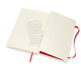 Notesbog Moleskine large rød m/192 linjerede ark soft