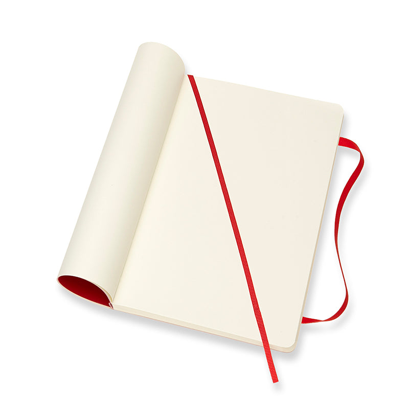 Notesbog Moleskine large rød m/192 blanke ark soft cover