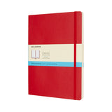 Notesbog Moleskine x-large rød m/192 prikket ark soft cover