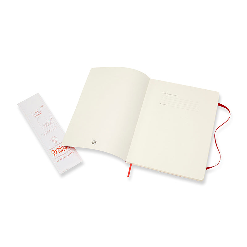 Notesbog Moleskine x-large rød m/192 prikket ark soft cover