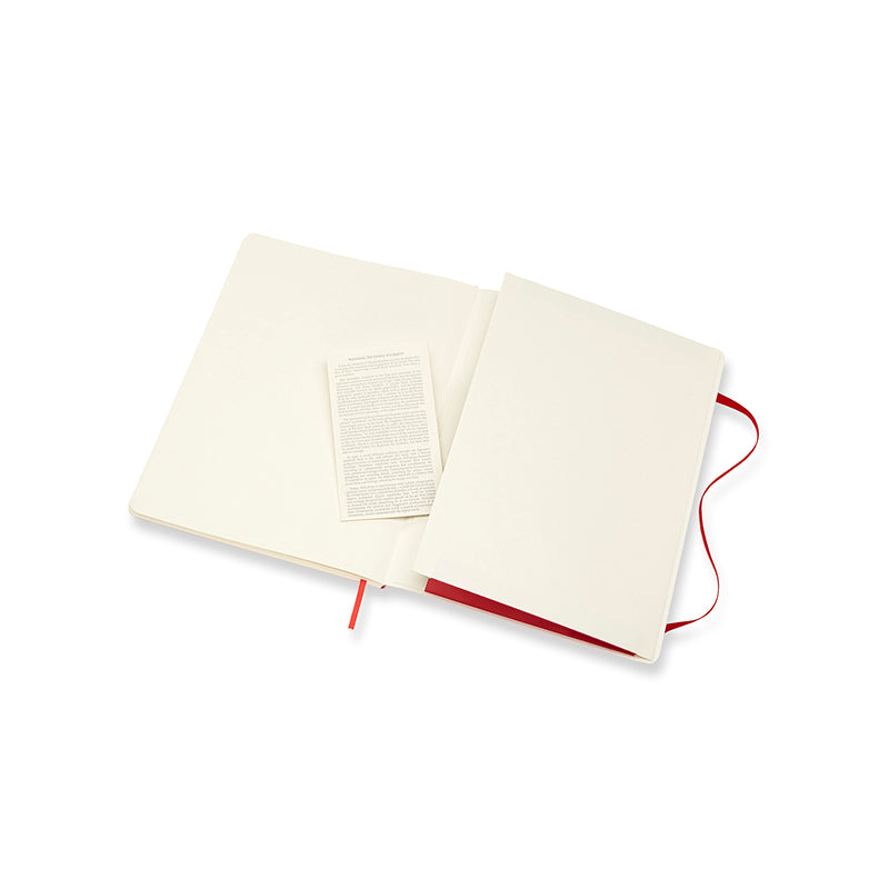 Notesbog Moleskine x-large rød m/192 prikket ark soft cover