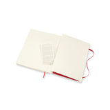 Notesbog Moleskine x-large rød m/192 prikket ark soft cover