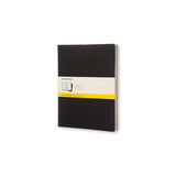 Notesbog Moleskine xxl cahiers sort 3 stk m/120 kvadrerede