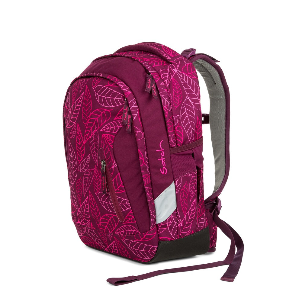 SKOLETASKE SATCH SLEEK PURPLE LEAVES
