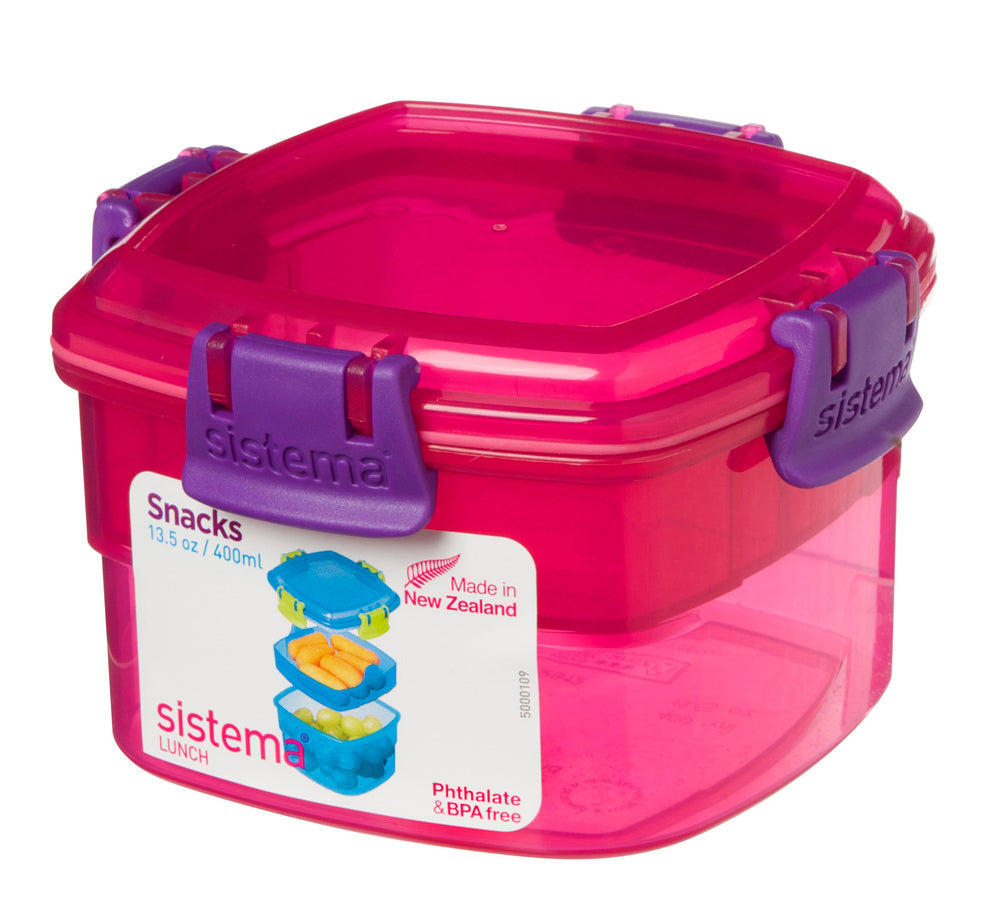 Boks lille med indsats pink 400 ml