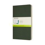 Notesbog Moleskine l cahiers grøn 3 stk m/80 blanke ark