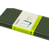Notesbog Moleskine pocket cahiers grøn 3 stk m/64 blanke ark