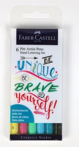 Handlettering sæt Faber-Castell pastel 6 penne
