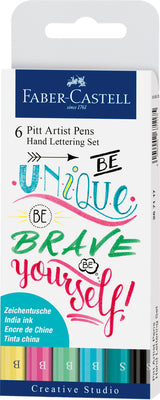 Handlettering sæt Faber-Castell pastel 6 penne