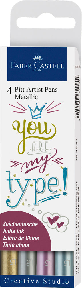 Handlettering sæt Faber-Castell metallic  4 penne