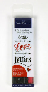 Handlettering sæt Faber-Castell sort 4 penne
