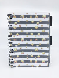 SPIRALBLOK A5 PP OMSLAG SMILEY SORT 5 FANER
