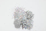 Glitter og pailletter 6x5g sølv