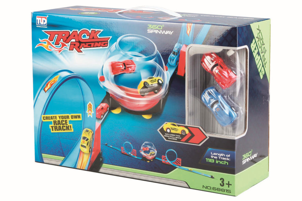 Pull back track racer med 2 biler 300cm
