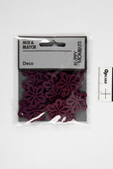 BLOMST DIA 27MM MØRK LILLA 20STK