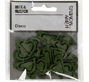 ASYMMETRISK HJERTE STR. 25X22 MM TYKKELSE 1,7 MM MØRK GRØN