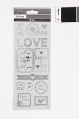 STICKERS SØLV LOVE 1ARK 14STK