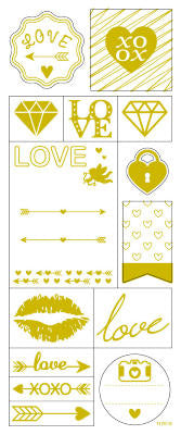 STICKERS GULD LOVE 1ARK 14STK