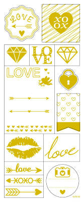 STICKERS GULD LOVE 1ARK 14STK