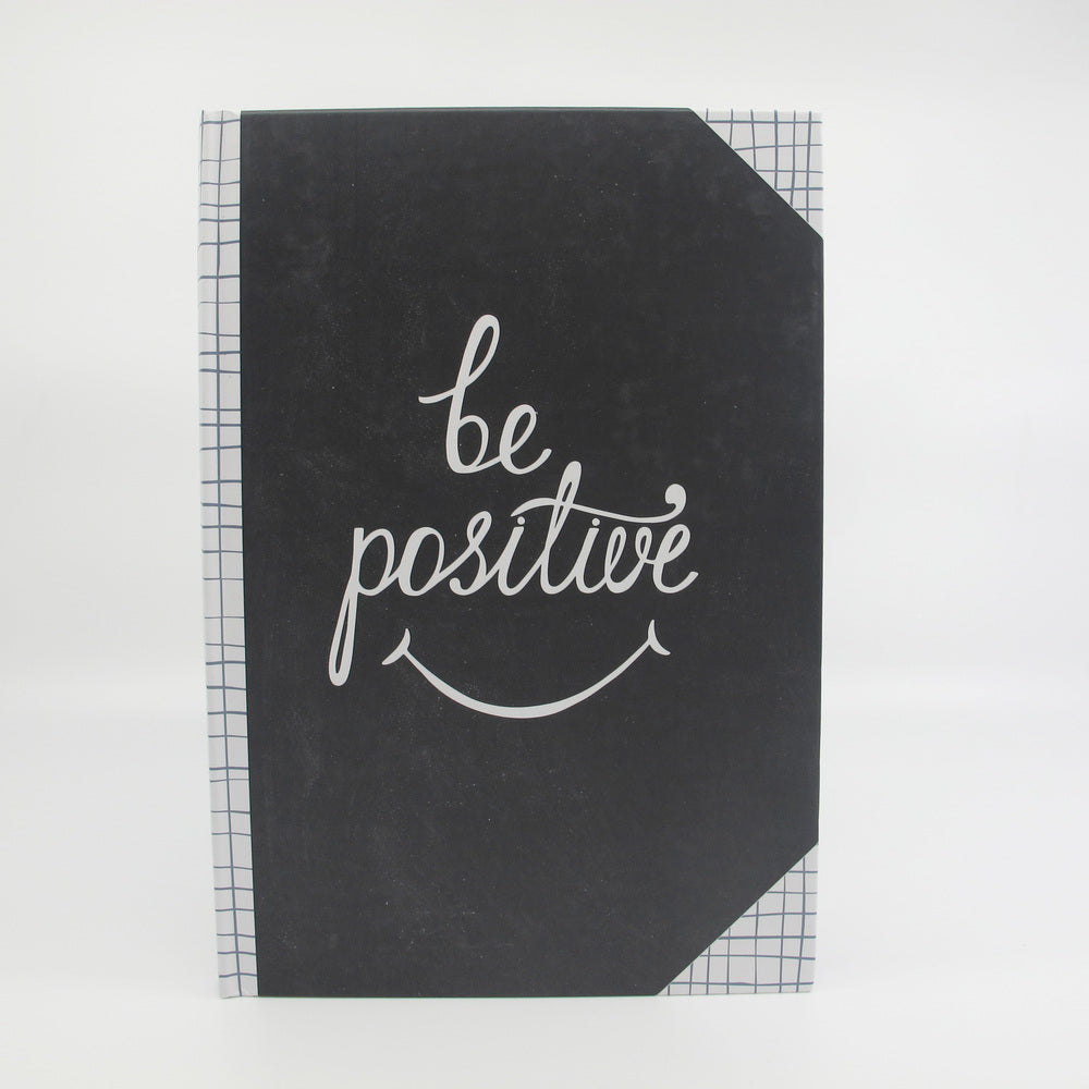 NOTESBOG A5 LINJERET CITAT BE POSITIVE MØRKEGRÅ