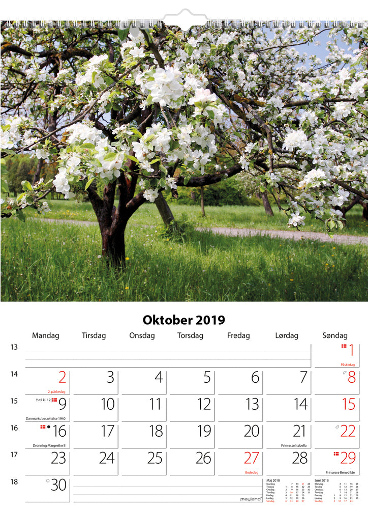 VÆGKALENDER MAYLAND 2019 DANSK NATUR