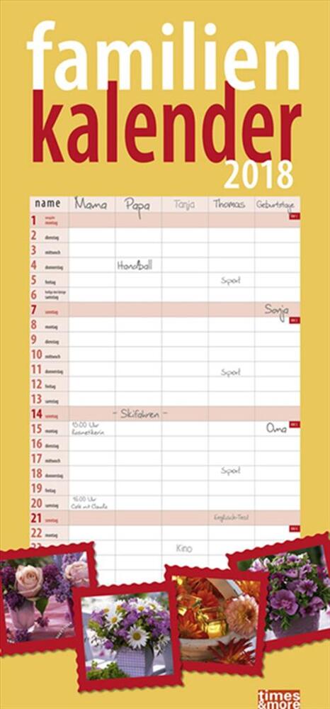 Familienplaner Blumen 2018