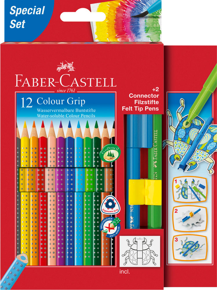 FARVEBLYANT GRIP Faber-Castell 12+2 TUSSER