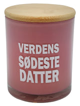 Duftlys med tekst datter