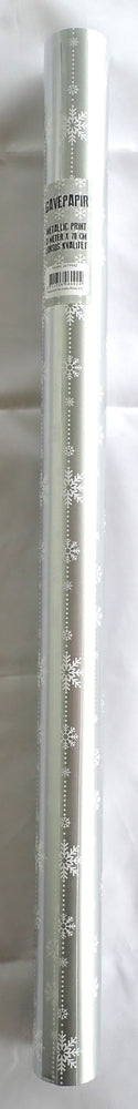 GAVEPAPIR SØLV SNEFNUG METALLIC 3 M X 70 CM