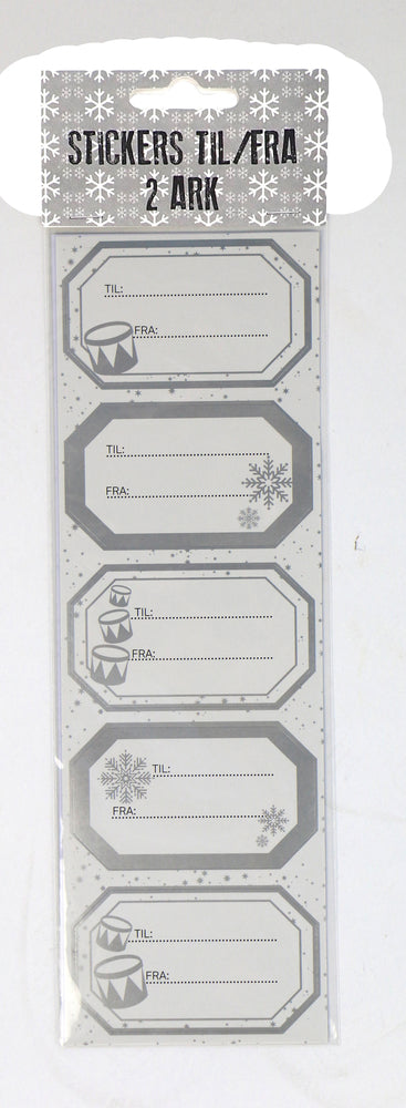 STICKERS TIL/FRA SØLV TROMME/SNEFNUG RAMME 2 ARK