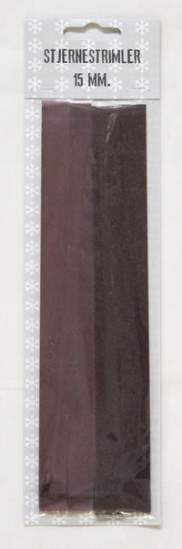 STJERNESTRIMLER GLITTER/METALLIC BORDEAUX 15 MM 24 STK