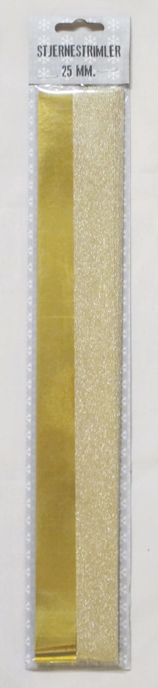 STJERNESTRIMLER GLITTER/METALLIC GULD 25 MM 20 STK