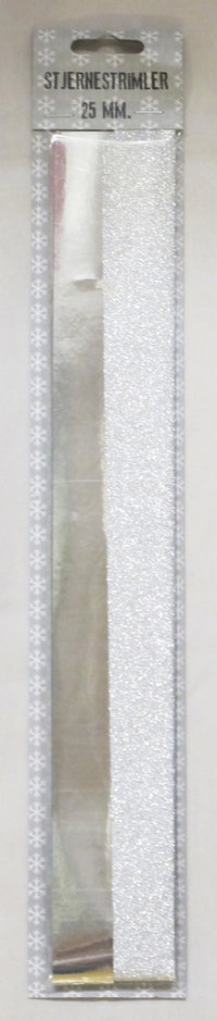 STJERNESTRIMLER GLITTER/METALLIC SØLV 25 MM 20 STK