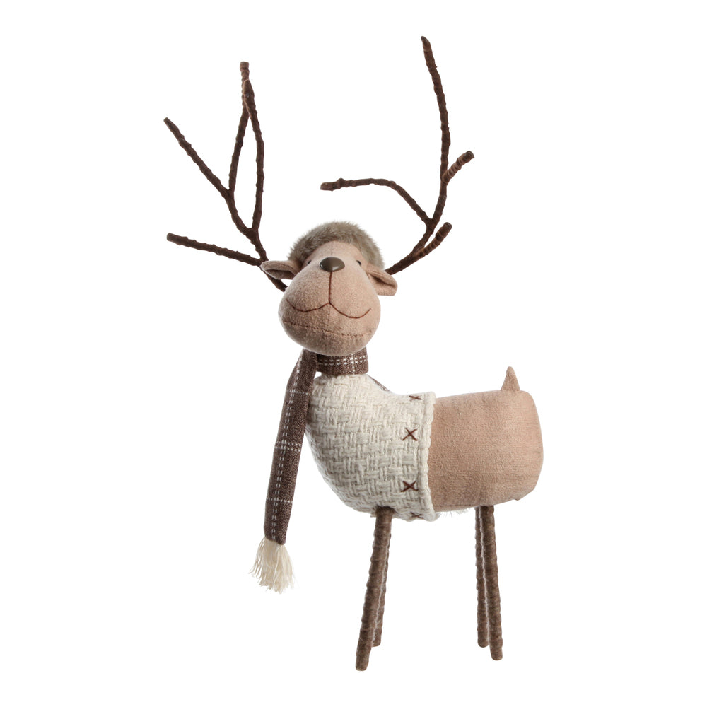 Rensdyr beige m/halstørklæde m/halstørklæde stående h 45 cm