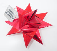 Stjerne flettet rød rød glitter/metallic 11 cm