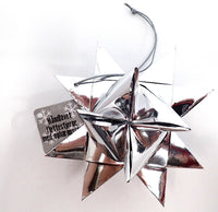 Stjerne flettet sølv sølv glitter/metallic 11 cm