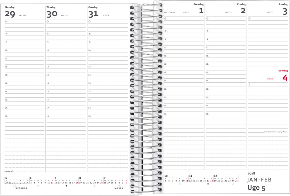 A5 BUSINESS UGEKALENDER SORT 2019 MAYLAND