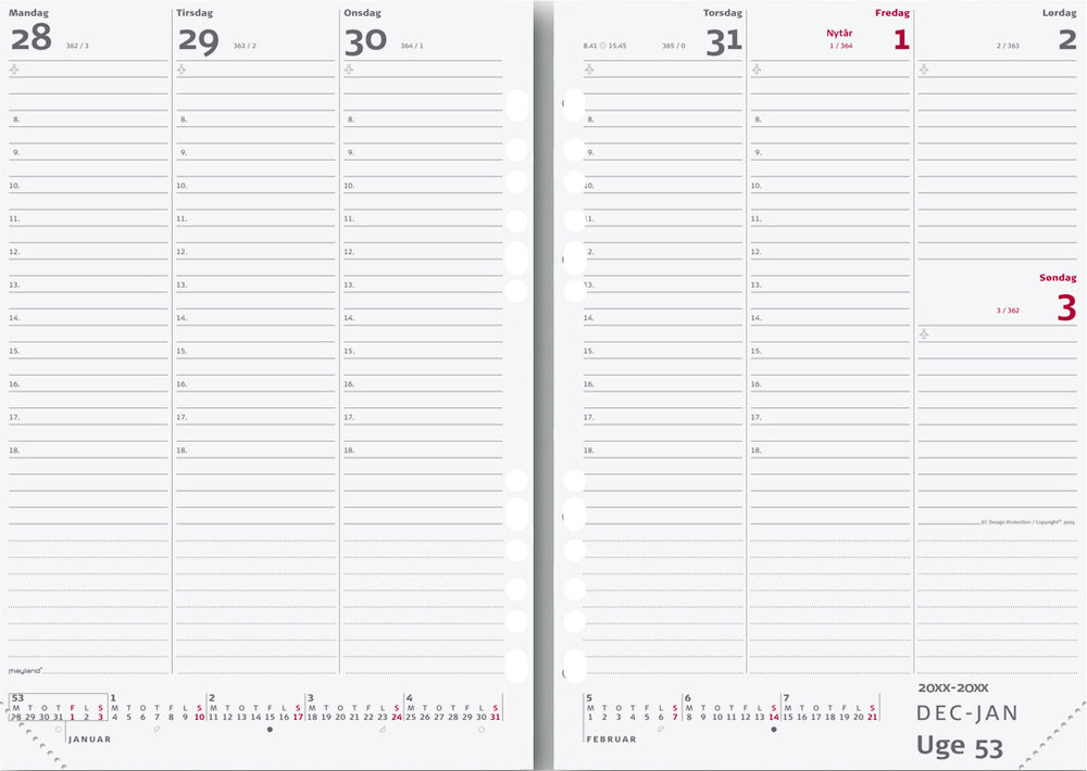 SYSTEM A5 UGEKALENDER REFILL 2019 MAYLAND