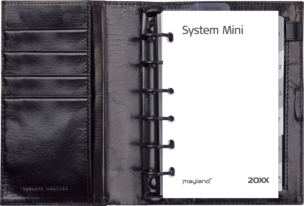 SYSTEM MINI UGEKALENDER TVÆRFORMAT SORT KUNSTSKIND 2019 MAYL